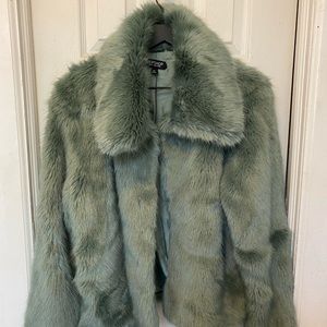 Green Faux Fur Jacket.